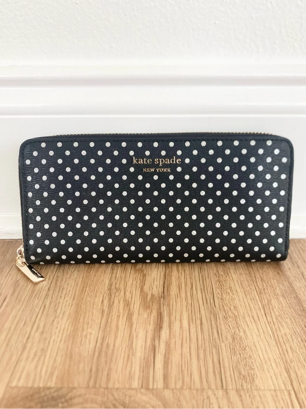 KATE SPADE Spencer Metallic Dot Slim Continental Wallet